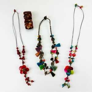 Tagua Nut jewellery bundle 3 necklaces 1 stretch bracelet NEW Eco Friendly